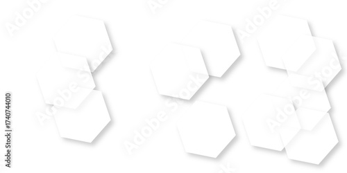 Abstract Hexagon Pattern on White. Bright white abstract hexagon wallpaper or background -3d render. abstract geometric pattern of white hexagons, hexagon concept design abstract technology background
