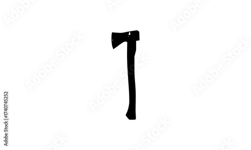 old rusty hammer, axe isolated on white background