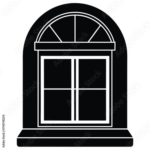 window display vector icon on white background