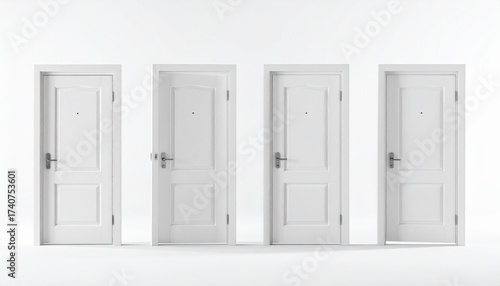 Wallpaper Mural Open white wooden door open entrance in modern interior room Torontodigital.ca