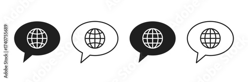 Global communication and language icon. International dialogue icon