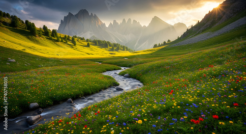 beautiful flowers with water 