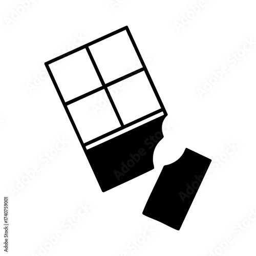 Chocolate bar icon with bite vector