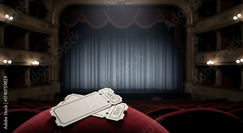 Two Blank Tickets on Theater Seat whisk image