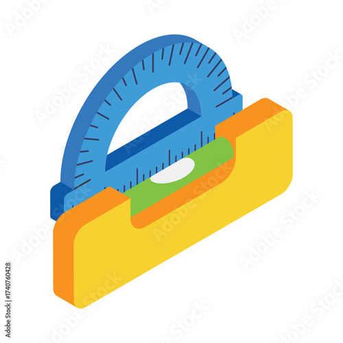 Measuring Tool Isometric vector Illustration 