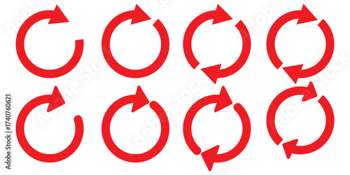 circle arrow icon set. circular arrow icon, refresh, reload arrow icon symbol sign, vector illustratio