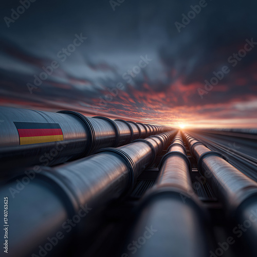 Modern industrial pipelines for oil transportation infrastructure showcasing durable metallic construction, advanced engineering, safety features, and energy industry applications