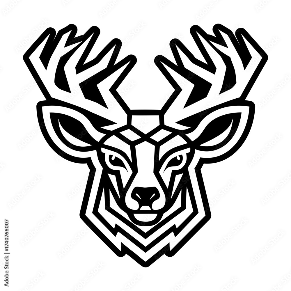 Fototapeta premium Collection of Glyph Style Deer Logos