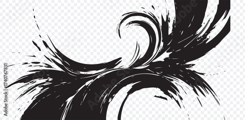Abstract Black Swirl Brush Stroke Texture