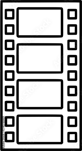 Film strip icon vector illustration for cinema movie production and video editing project use
