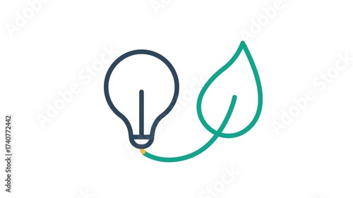 Green energy icon animation. Animated icon related to sustainable. Suitable for user interface, provide visual feedback and more. alpha channel, transparent background