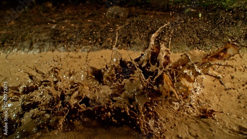 Freeze Motion Shot of Mud S...