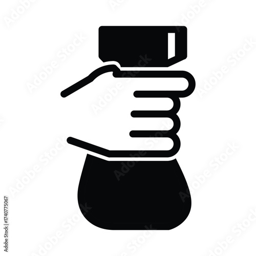 hand hold spray clean solid icon vector design good for web or mobile app