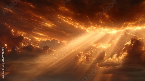 Symbolic Atmospheric Painting of Divine Light and Holy Spirit.