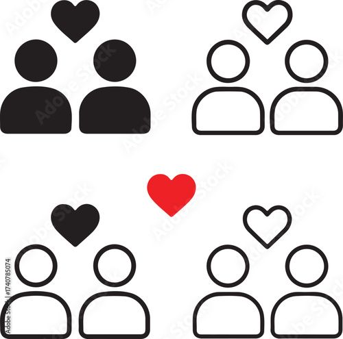 Best Friend icon set, friendship icons, people connection symbols, social bond vector, best friend collection, modern friendship icons, isolated best friend icon set