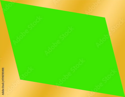 gold frame green screen vector design template