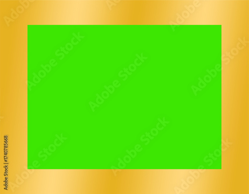 gold frame green screen vector design template