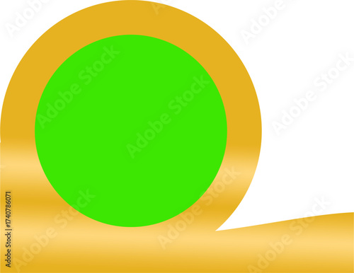 gold frame green screen vector design template