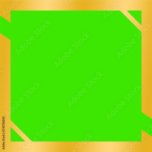 gold frame green screen vector design template