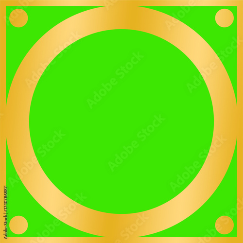 gold frame green screen vector design template