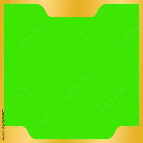 gold frame green screen vector design template