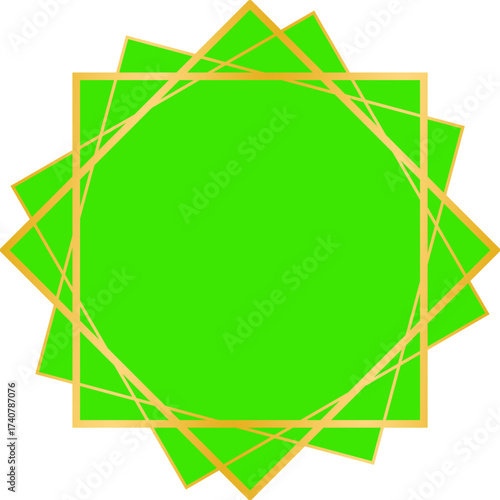 gold frame green screen vector design template