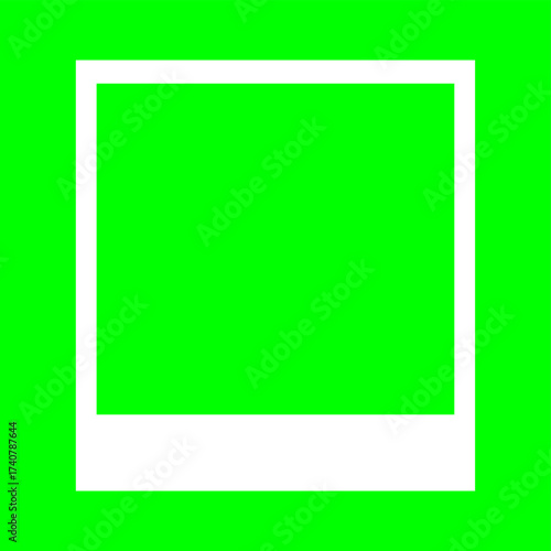 polaroid green screen vector design template