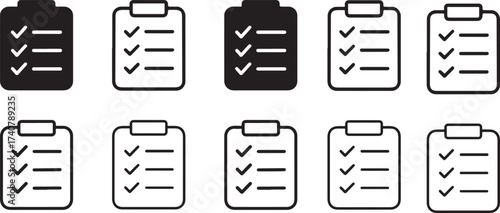 To Do List icon set, checklist icons, planner task symbols, productivity design, minimal to do list vector, modern task icons, isolated list collection