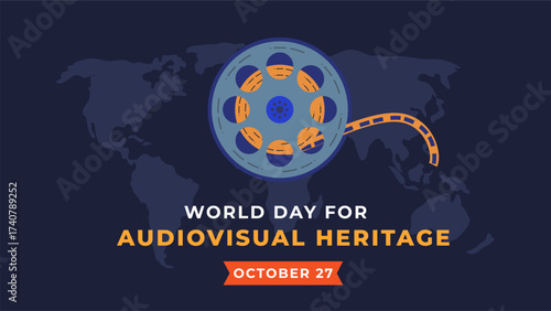 World day for audiovisual heritage flyer illustration