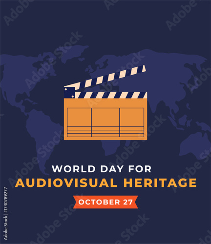 World day for audiovisual heritage flyer illustration