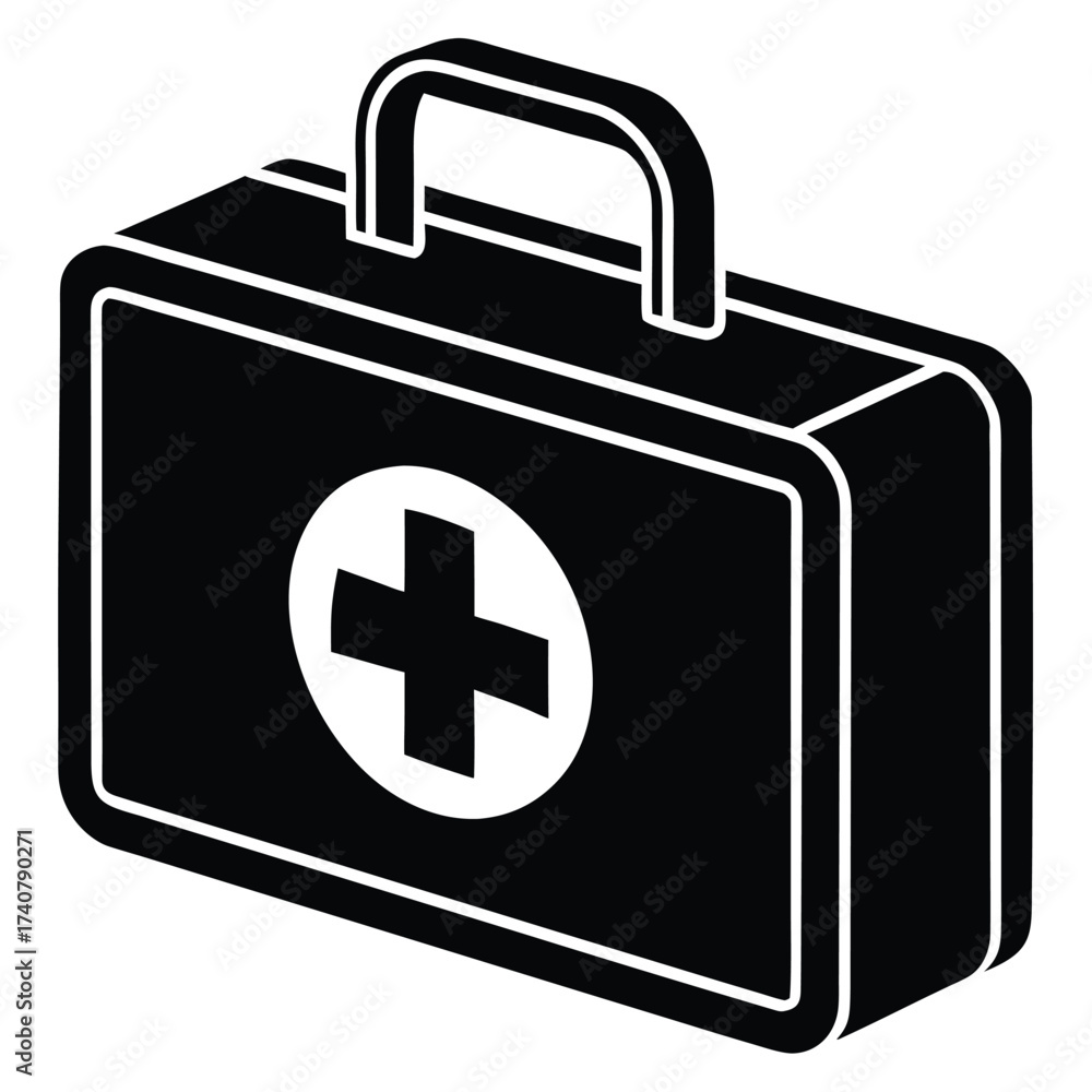 Obraz premium first aid kit icon vector on white background