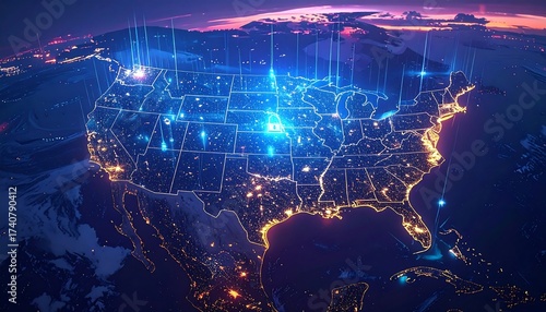 Data Security and Digital Network Visualization Over the United States of America