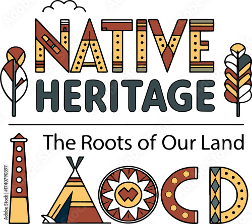 Native Haritage Cultural Typography Design