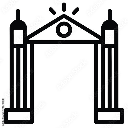 security gate anti theft detector vector icon