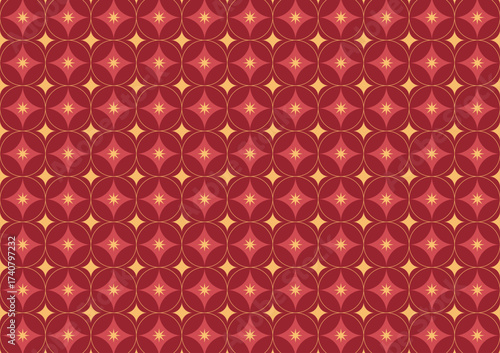 Argyle plaid Christmas pattern. Traditional Scottish ornament. Background with lozenge diamonds and octagonal stars. Fabric texture.