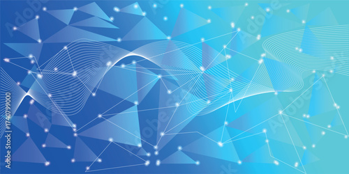 Triangle blue Abstract wave background