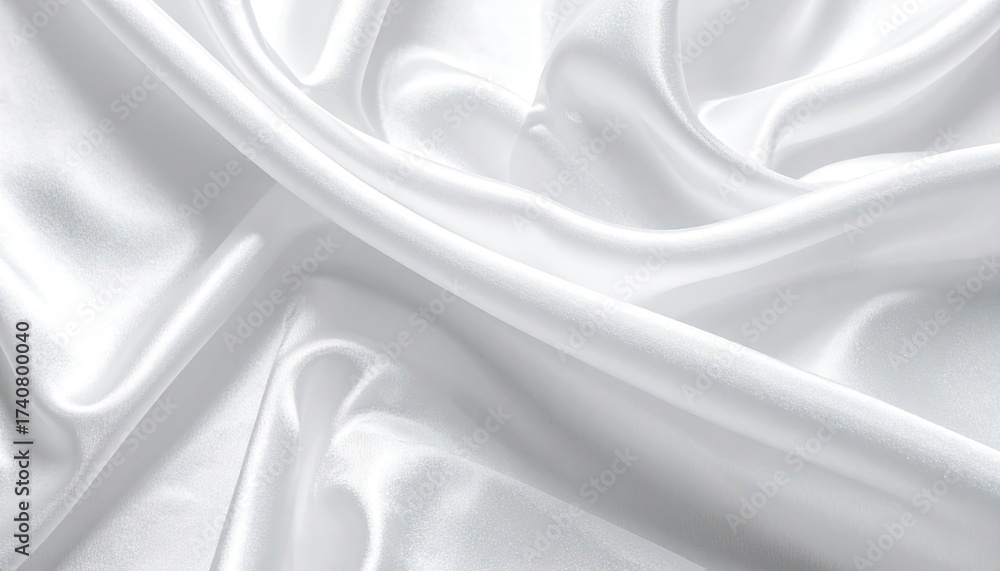 Obraz premium Abstract White Silk Fabric with Soft Draping and Subtle Shadows