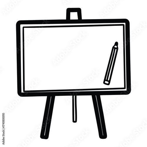 easel with blank canvas