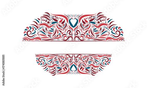 Beautiful Hand Drawn Ornaments Tattoo Style Decorative Frame Border Illustrator Art