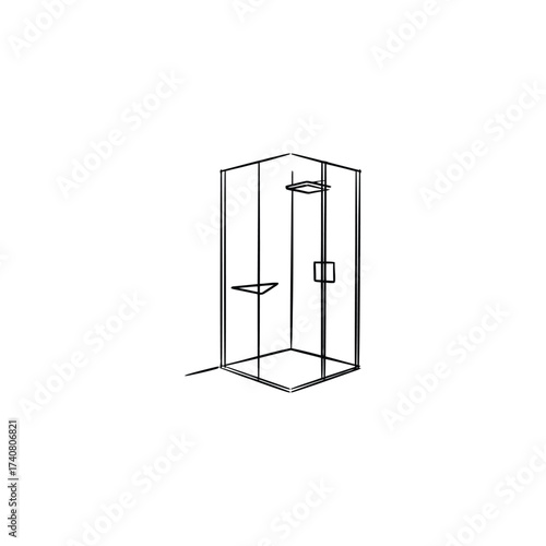 Modern glass shower enclosure with sleek fixtures and minimalist design
