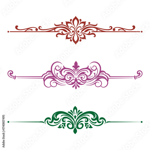 Ornate Floral and Swirl Design Horizontal Rule