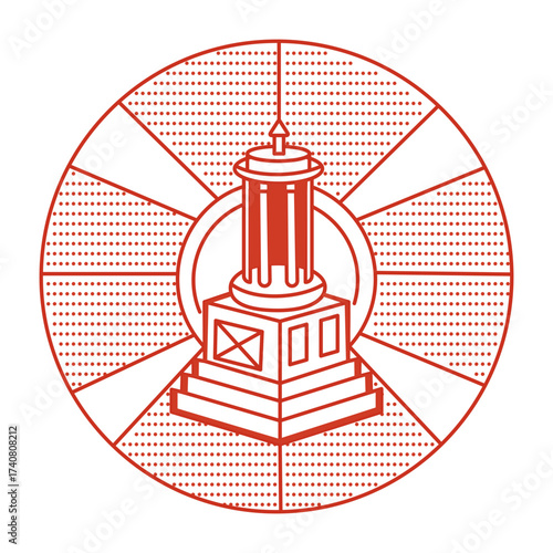A line style illustration showing calton hill