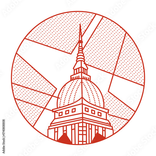 A line style illustration showing mole antonelliana