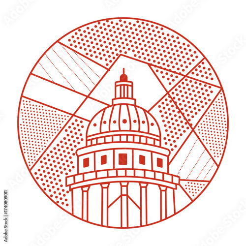 A linear style illustration representing washington landmark