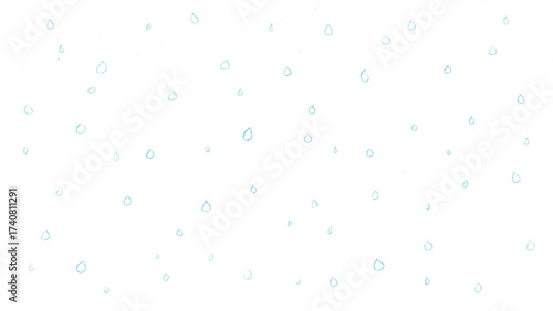 雨t193-0,Hand drawn blue water drop pattern on white background
