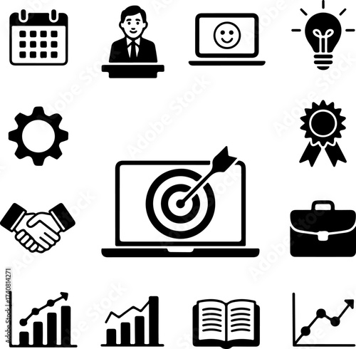 Collection of Business and Finance Icons A Comprehensive Visual Resource
