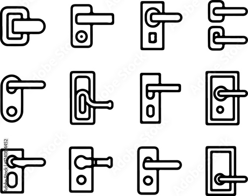 Collection of Various Door Handles and Levers for Interior and Exterior Use