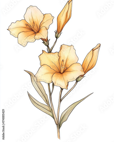 orange lily isolated on white