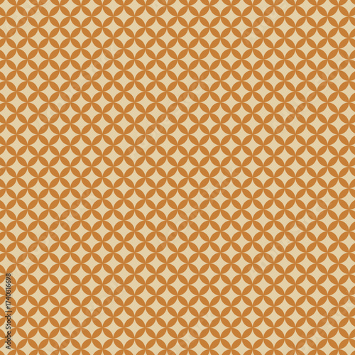 和柄の七宝柄で茶系色