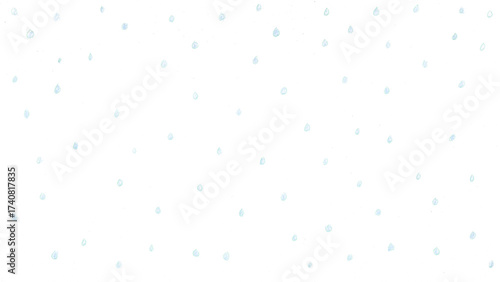 雨t195-0,Hand drawn blue water drop pattern on white background
